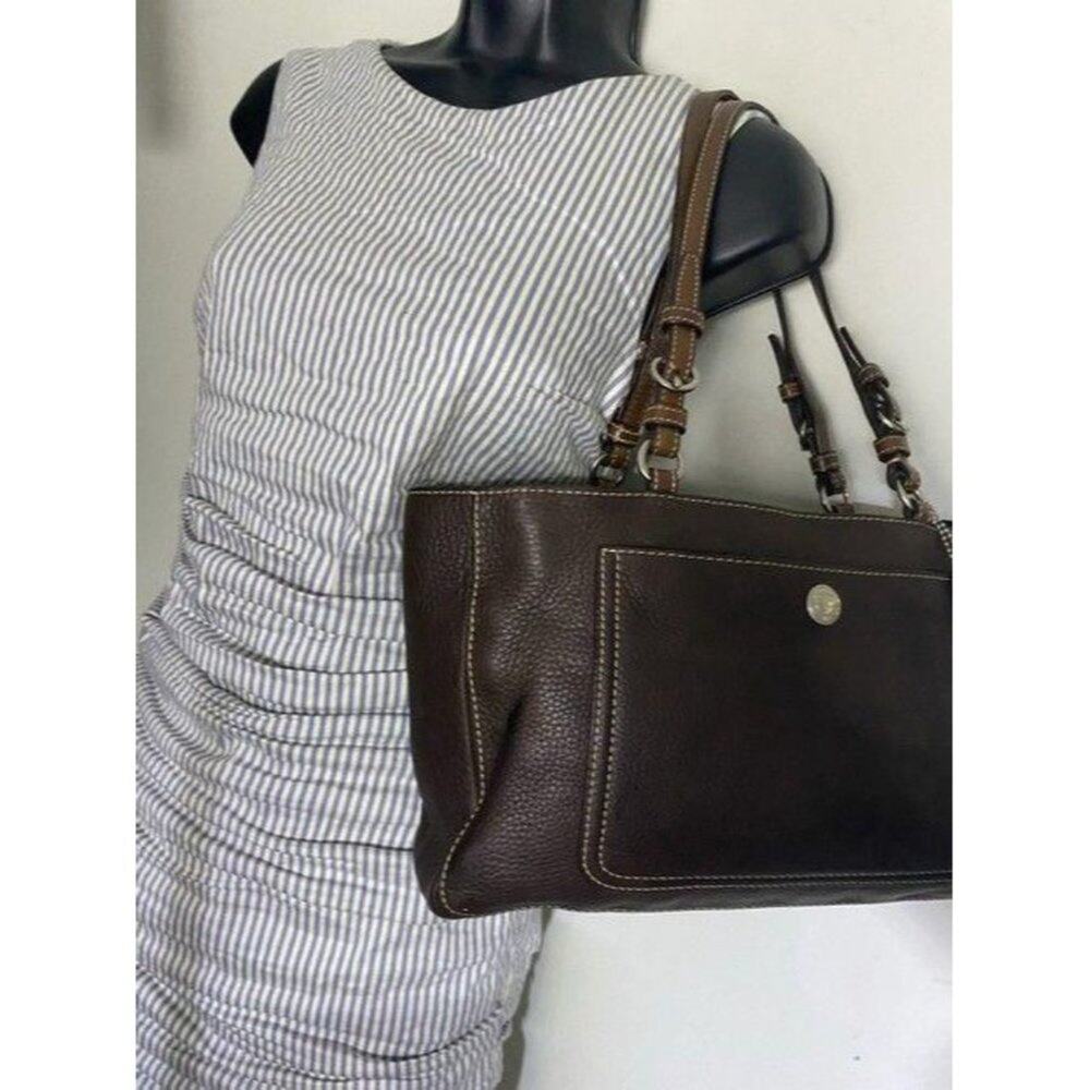 coach medium bag handbag brown leather shoulder ba - Picture 7 of 10